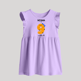 Milestone Baby Frock for 9th Month | Soft Cotton Personalized Baby Frock | Unisex Design - LILAC - 0 - 3 Months Old (Chest 17")