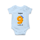 Celebrate Your Baby's 9-Month Journey With Our Beautifully Customized Baby Romper, Perfect For Capturing Magical Memories - BABY BLUE - 0 - 3 Months Old (Chest 16")