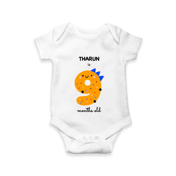 Celebrate Your Baby's 9-Month Journey With Our Beautifully Customized Baby Romper, Perfect For Capturing Magical Memories - WHITE - 0 - 3 Months Old (Chest 16")