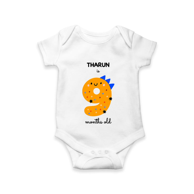 Celebrate Your Baby's 9-Month Journey With Our Beautifully Customized Baby Romper, Perfect For Capturing Magical Memories - WHITE - 0 - 3 Months Old (Chest 16")