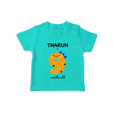 Milestone T-Shirt for 9th Month | Soft Cotton Personalized T-Shirt | Unisex Design - TEAL - 0-5 Months Old (Chest 17")