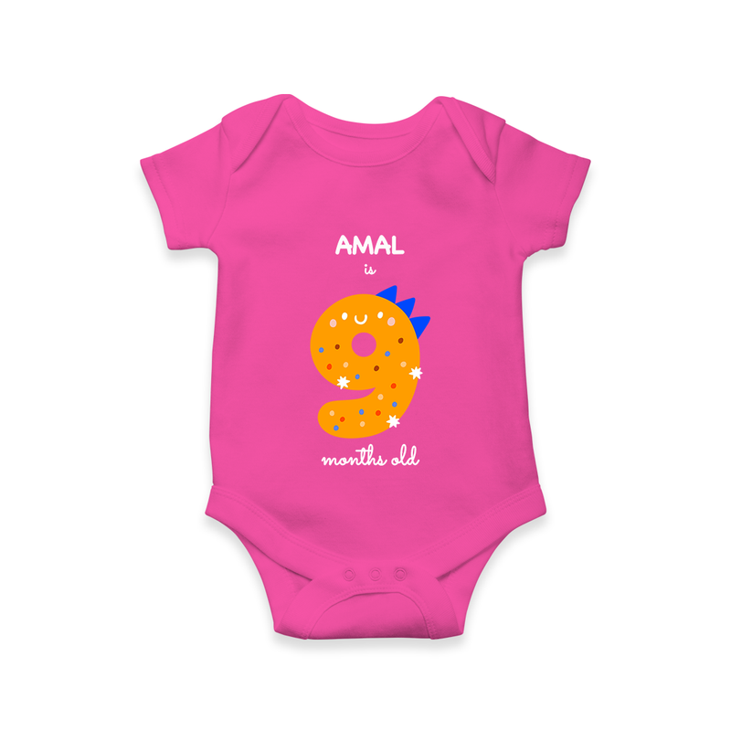 Celebrate Your Baby's 9-Month Journey With Our Beautifully Customized Baby Romper, Perfect For Capturing Magical Memories - HOT PINK - 0 - 3 Months Old (Chest 16")