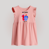 Milestone Baby Frock for 10th Month | Soft Cotton Personalized Baby Frock | Unisex Design - BABY PINK - 0 - 3 Months Old (Chest 17")
