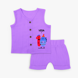 Celebrate The Tenth Month Birthday Custom Jablas, Featuring with your Baby's name - PURPLE - 0 - 3 Months Old (Chest 9.8")