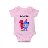 Milestone Romper for 10th Month | Soft Cotton Personalized Romper/Onesie | Unisex Design - BABY PINK - New Born (Chest 14")