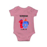 Milestone Romper for 10th Month | Soft Cotton Personalized Romper/Onesie | Unisex Design - ONION - New Born (Chest 14")