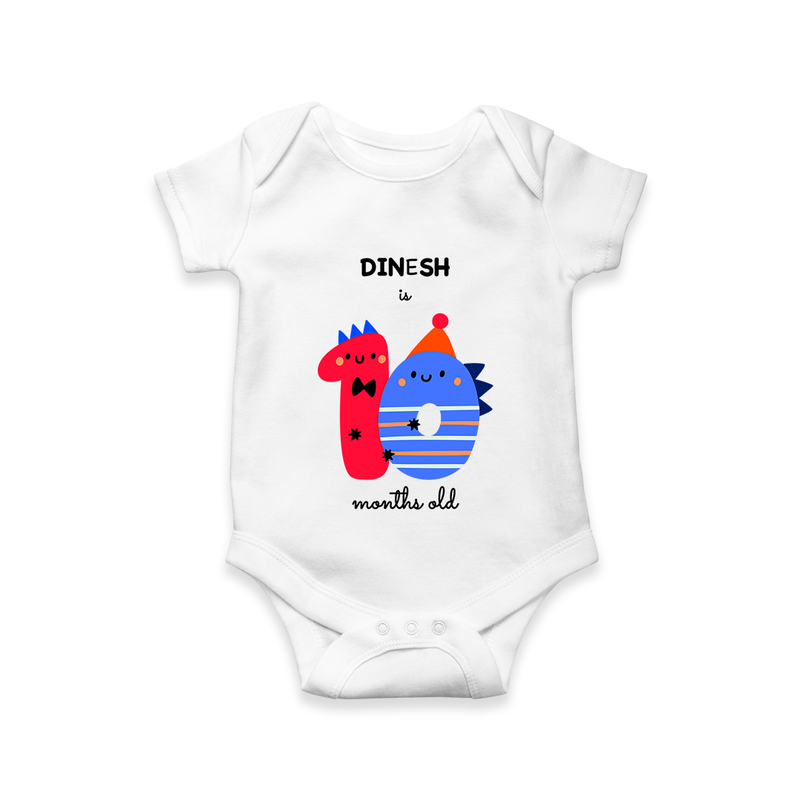 Celebrate Your Baby's 10-Month Journey With Our Beautifully Customized Baby Romper, Perfect For Capturing Magical Memories - WHITE - 0 - 3 Months Old (Chest 16")