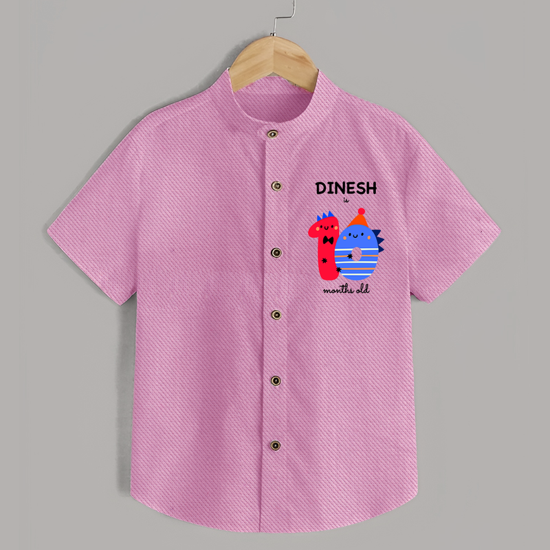 Milestone Shirt for 10th Month | Soft Cotton Personalized Shirt | Unisex Design - BABY PINK - 0 - 6 Months Old (Chest 23")