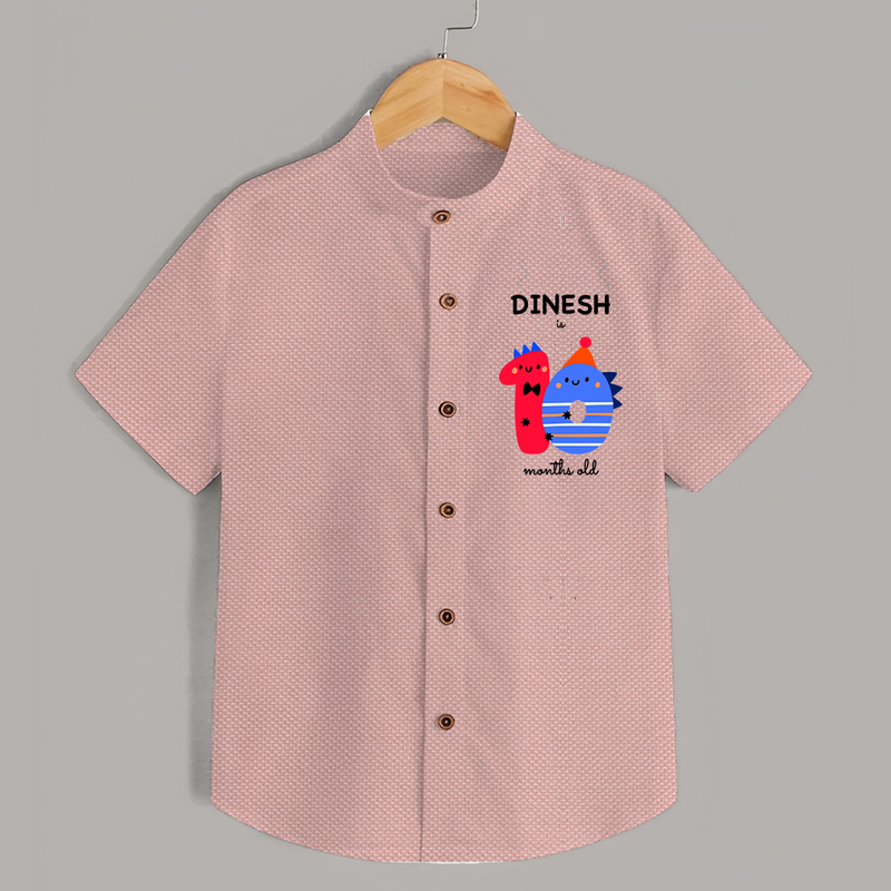 Milestone Shirt for 10th Month | Soft Cotton Personalized Shirt | Unisex Design - PEACH - 0 - 6 Months Old (Chest 23")