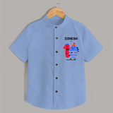 Milestone Shirt for 10th Month | Soft Cotton Personalized Shirt | Unisex Design - SKY BLUE - 0 - 6 Months Old (Chest 23")
