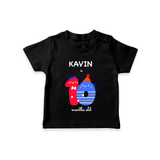 Milestone T-Shirt for 10th Month | Soft Cotton Personalized T-Shirt | Unisex Design - BLACK - 0-5 Months Old (Chest 17")