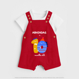 Celebrate Your Baby's 10-Month Journey With Our Beautifully Customized Baby Dungaree Set, Perfect For Capturing Magical Memories - RED - 0 - 5 Months Old (Chest 18")