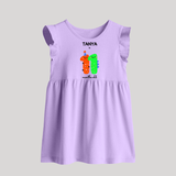 Milestone Baby Frock for 11th Month | Soft Cotton Personalized Baby Frock | Unisex Design - LILAC - 0 - 3 Months Old (Chest 17")