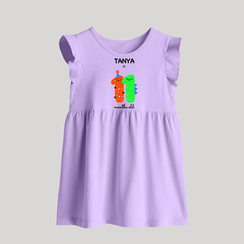 Milestone Baby Frock for 11th Month | Soft Cotton Personalized Baby Frock | Unisex Design