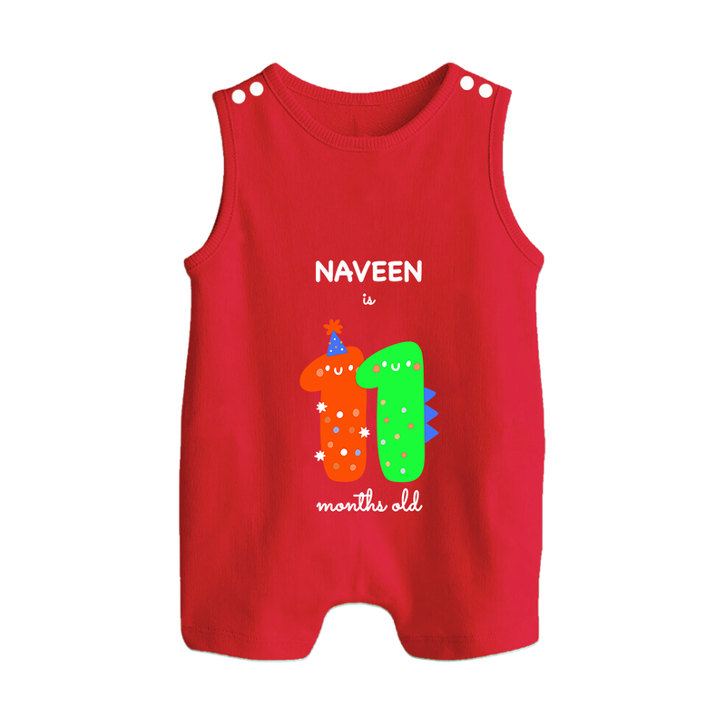 Celebrate Your Baby's 11-Month Journey With Our Beautifully Customized Baby Romper Suit, Perfect For Capturing Magical Memories - RED - 0 - 5 Months Old (Chest 18")