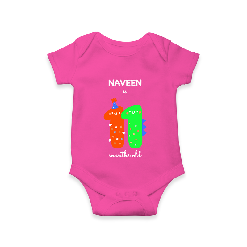 Celebrate Your Baby's 11-Month Journey With Our Beautifully Customized Baby Romper, Perfect For Capturing Magical Memories - HOT PINK - 0 - 3 Months Old (Chest 16")