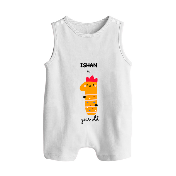 Milestone Romper Suit/ Sleeveless Romper for 1st Year | Soft Cotton Personalized Romper Suit/ Sleeveless Romper | Unisex Design - WHITE - 0 - 5 Months Old (Chest 18")