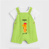 Celebrate Your Baby's 1-Year Birthday Journey With Our Beautifully Customized Baby Dungaree Set, Perfect For Capturing Magical Memories - GREEN - 0 - 5 Months Old (Chest 18")