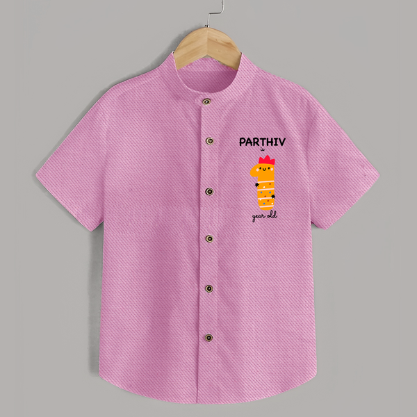 Milestone Shirt for 1st Year | Soft Cotton Personalized Shirt | Unisex Design - BABY PINK - 0 - 6 Months Old (Chest 23")