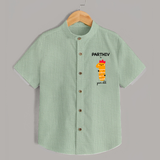 Milestone Shirt for 1st Year | Soft Cotton Personalized Shirt | Unisex Design - MINT GREEN - 0 - 6 Months Old (Chest 23")