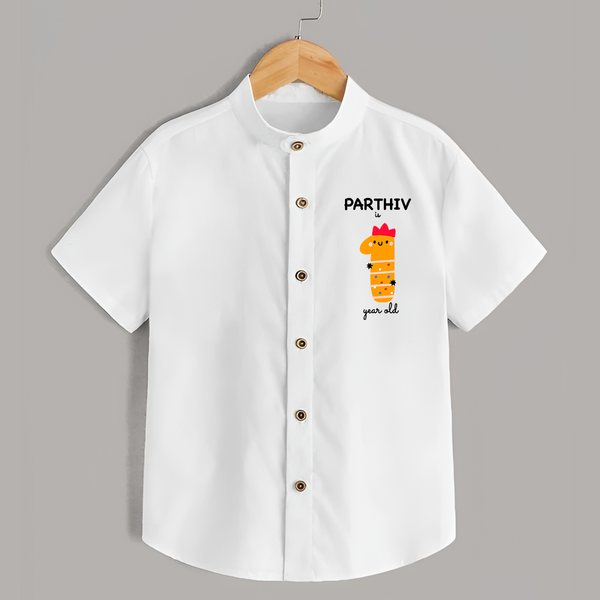 Milestone Shirt for 1st Year | Soft Cotton Personalized Shirt | Unisex Design - WHITE - 0 - 6 Months Old (Chest 23")