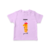 Milestone T-Shirt for 1st Year | Soft Cotton Personalized T-Shirt | Unisex Design - LILAC - 0-5 Months Old (Chest 17")