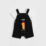 Celebrate The One Year Birthday Custom Dungaree, Featuring with your Baby's name - BLACK - 0 - 5 Months Old (Chest 17")