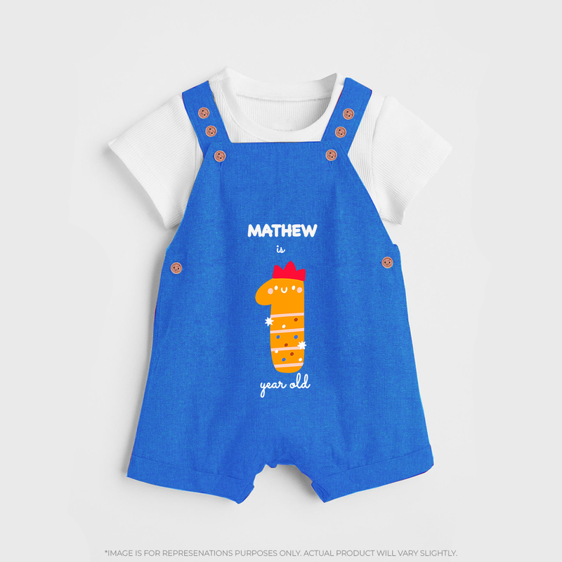 Celebrate Your Baby's 1-Year Birthday Journey With Our Beautifully Customized Baby Dungaree Set, Perfect For Capturing Magical Memories - COBALT BLUE - 0 - 5 Months Old (Chest 18")