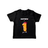 Milestone T-Shirt for 1st Year | Soft Cotton Personalized T-Shirt | Unisex Design - BLACK - 0-5 Months Old (Chest 17")