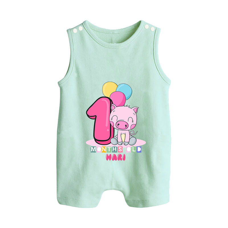 Make Your BabyÕs 1st Month Extra Special With Our Customized Baby Romper Suit - MINT GREEN - 0 - 5 Months Old (Chest 18")