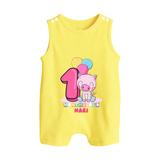 Make Your BabyÕs 1st Month Extra Special With Our Customized Baby Romper Suit - PASTEL YELLOW - 0 - 5 Months Old (Chest 18")