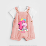 Make Your BabyÕs 1st Month Extra Special With Our Customized Baby Dungaree Set - PEACH - 0 - 5 Months Old (Chest 18")