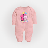 Make Your BabyÕs 1st Month Extra Special With Our Customized Baby Sleep Suit - BABY PINK - New Born (Chest 7.5")