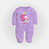 Make Your BabyÕs 1st Month Extra Special With Our Customized Baby Sleep Suit - LILAC - New Born (Chest 7.5")