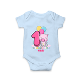 Make Your BabyÕs 1st Month Extra Special With Our Customized Baby Romper - BABY BLUE - 0 - 3 Months Old (Chest 16")