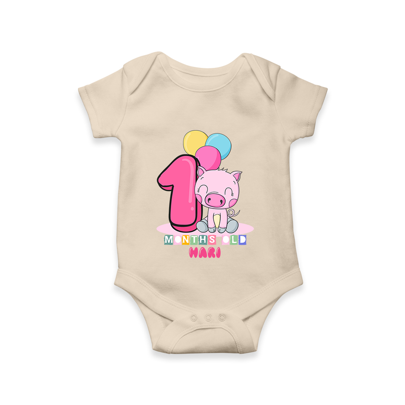 Make Your BabyÕs 1st Month Extra Special With Our Customized Baby Romper - IVORY - 0 - 3 Months Old (Chest 16")