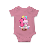 Custom Baby Romper/Onesie for 1 Month Milestone | Soft Cotton Bodysuit | Personalized Name Print - ONION - New Born (Chest 14")