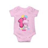 Celebrate The First  Month Birthday Customised Romper - PINK - 0 - 3 Months Old (Chest 16")