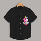 Celebrate The First Month Birthday Customised Shirt - BLACK - 0 - 6 Months Old (Chest 21")