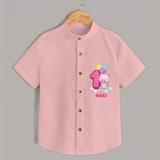 Celebrate The First Month Birthday Customised Shirt - PEACH - 0 - 6 Months Old (Chest 21")