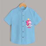 Celebrate The First Month Birthday Customised Shirt - SKY BLUE - 0 - 6 Months Old (Chest 21")