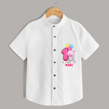 Celebrate The First Month Birthday Customised Shirt - WHITE - 0 - 6 Months Old (Chest 21")