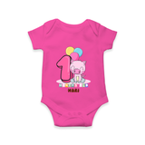 Make Your BabyÕs 1st Month Extra Special With Our Customized Baby Romper - HOT PINK - 0 - 3 Months Old (Chest 16")