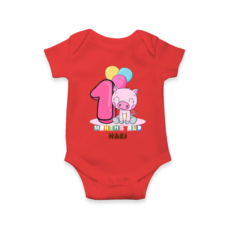 Celebrate The First  Month Birthday Customised Romper