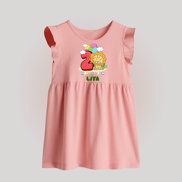 Custom Baby Baby Frock for 2 Month Milestone | Soft Cotton Baby Frock | Personalized Name Print - BABY PINK - 0 - 3 Months Old (Chest 17")