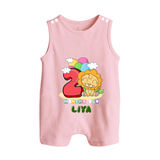 Custom Baby Romper Suit/ Sleeveless Romper for 2 Month Milestone | Soft Cotton Romper Suit/ Sleeveless Romper | Personalized Name Print - BABY PINK - 0 - 5 Months Old (Chest 18")