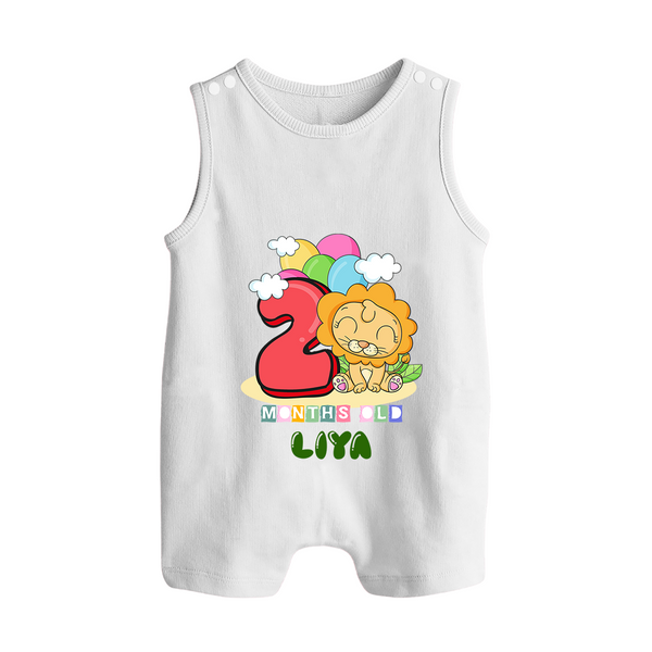 Custom Baby Romper Suit/ Sleeveless Romper for 2 Month Milestone | Soft Cotton Romper Suit/ Sleeveless Romper | Personalized Name Print - WHITE - 0 - 5 Months Old (Chest 18")