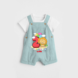 Celebrate The Second Month Birthday Customised Dungaree set - ARCTIC BLUE - 0 - 5 Months Old (Chest 17")