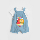 Celebrate The Second Month Birthday Customised Dungaree set - SKY BLUE - 0 - 5 Months Old (Chest 17")