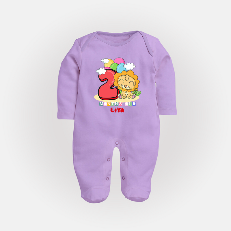 Make Your BabyÕs 2nd Month Extra Special With Our Customized Baby Sleep Suit - LILAC - New Born (Chest 7.5")